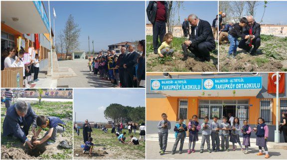 Yakupköy İlk/Ortaokuluda Bir Öğrenci Bir Fidan Projesi 