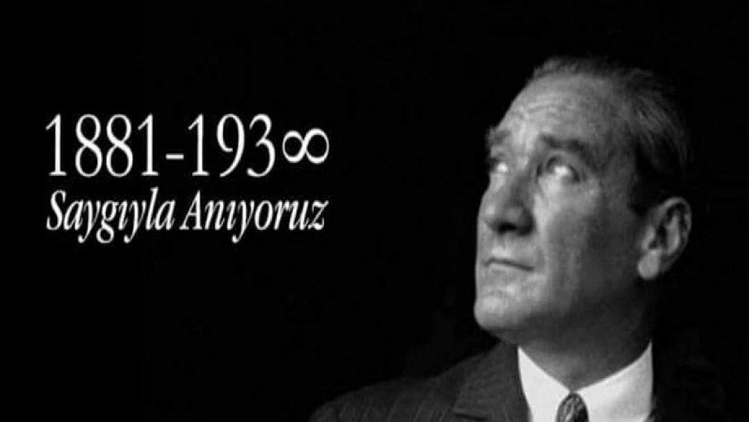 İlçe Millî Eğitim Müdürümüz Çetin Keren'in 10 Kasım Atatürk'ü Anma Günü Mesajı