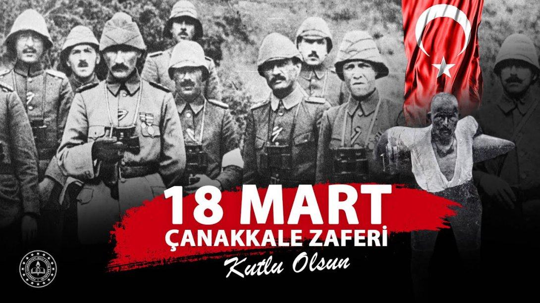 İlçe Milli Eğitim Müdürümüz Çetin Keren'in 18 Mart Çanakkale Zaferi ve Şehitleri Anma Günü Mesajı